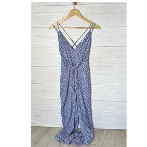 Abercrombie & Fitch Jumpsuit Womens SZ XXS Blue & White Floral Ditsy Cottagecore